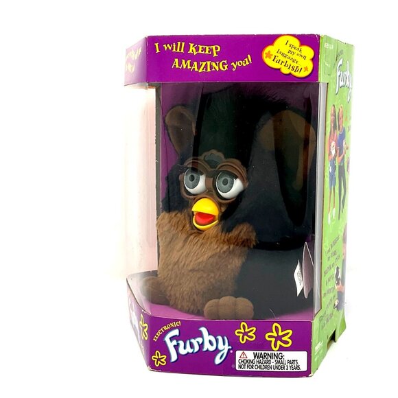 Furby Gorilla Black Brown Gray Eyes Original 1999 Vintage Factory Sealed NWB - Picture 3 of 7